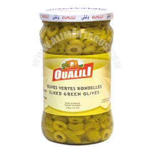 Slices Green Olives Oualili 340g